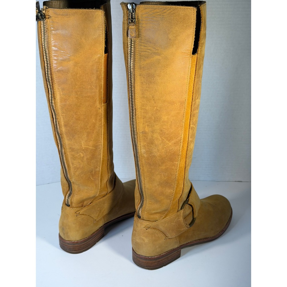 OluKai Holo Lio II Women 8 Mustard Tan Leather Tall Riding Boots 20176-8T8T